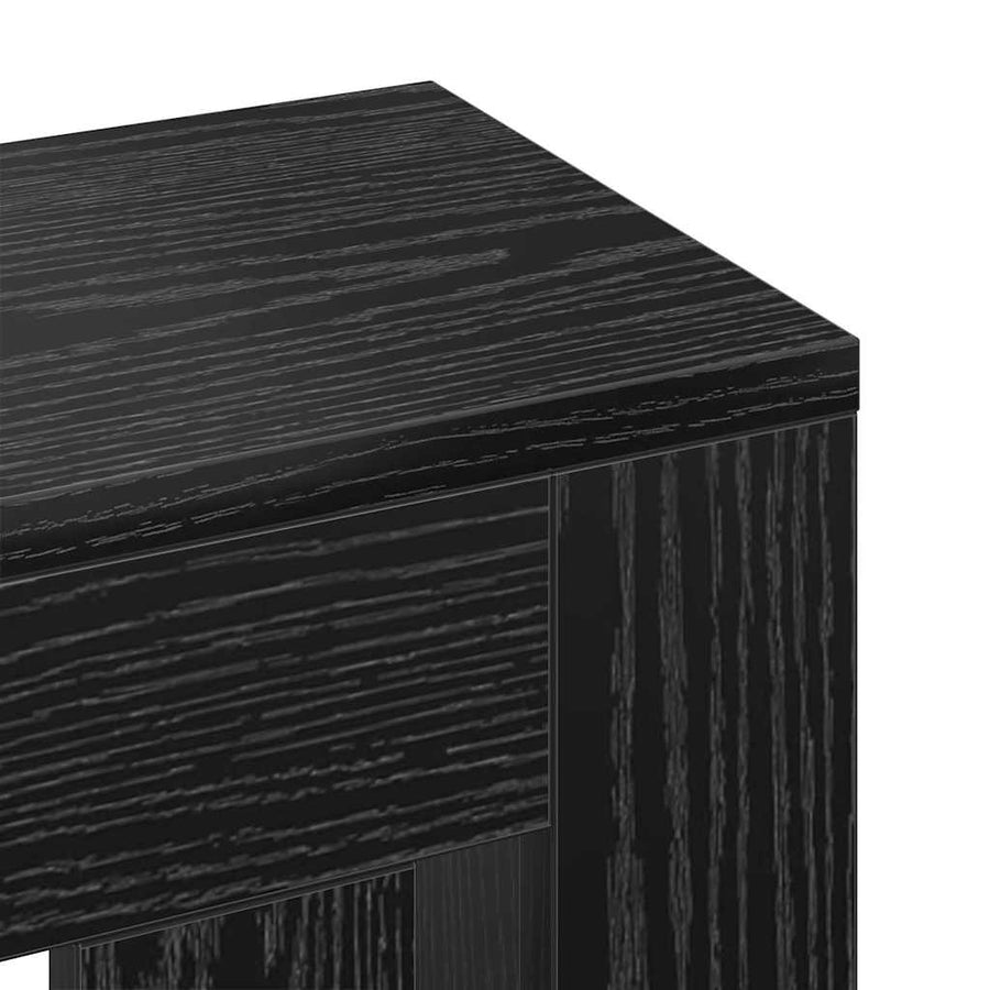 Radiatorafdekking Zwart Eiken 205 x 21,5 x 83,5 cm Bewerkt hout