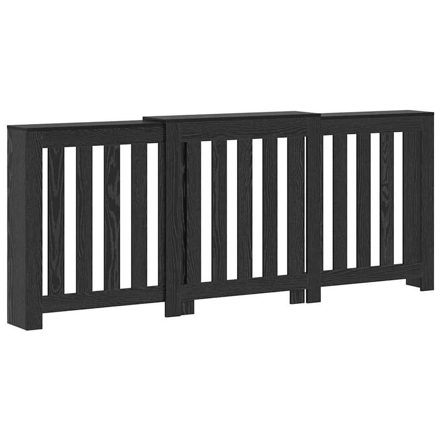 Radiatorafdekking Zwart Eiken 205 x 21,5 x 83,5 cm Bewerkt hout