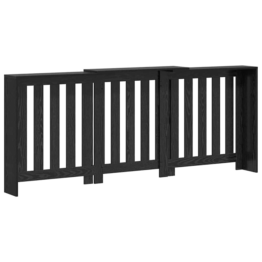 Radiatorafdekking Zwart Eiken 205 x 21,5 x 83,5 cm Bewerkt hout