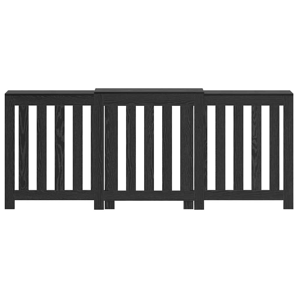 Radiatorafdekking Zwart Eiken 205 x 21,5 x 83,5 cm Bewerkt hout