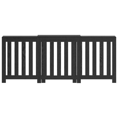 Radiatorafdekking Zwart Eiken 205 x 21,5 x 83,5 cm Bewerkt hout