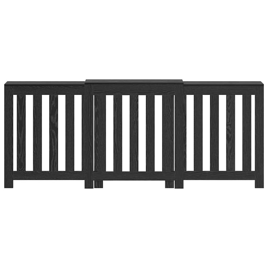 Radiatorafdekking Zwart Eiken 205 x 21,5 x 83,5 cm Bewerkt hout