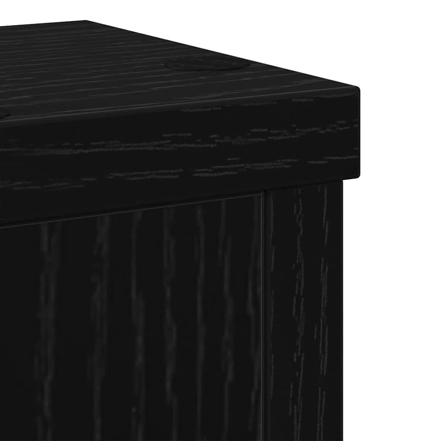Plantenstandaard 2 pcs Zwart Eiken 10 x 10 x 18 cm Bewerkt hout