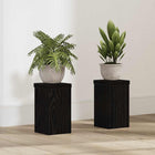 Plantenstandaard 2 stuks zwart eiken 10x10x18 cm