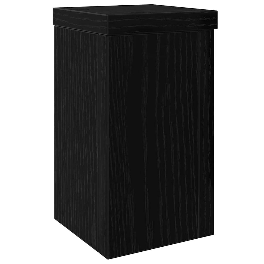 Plantenstandaard 2 pcs Zwart Eiken 10 x 10 x 18 cm Bewerkt hout