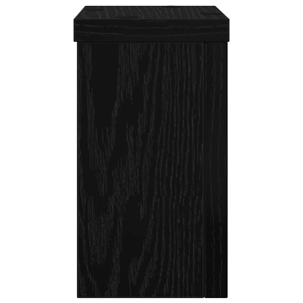 Plantenstandaard 2 pcs Zwart Eiken 10 x 10 x 18 cm Bewerkt hout