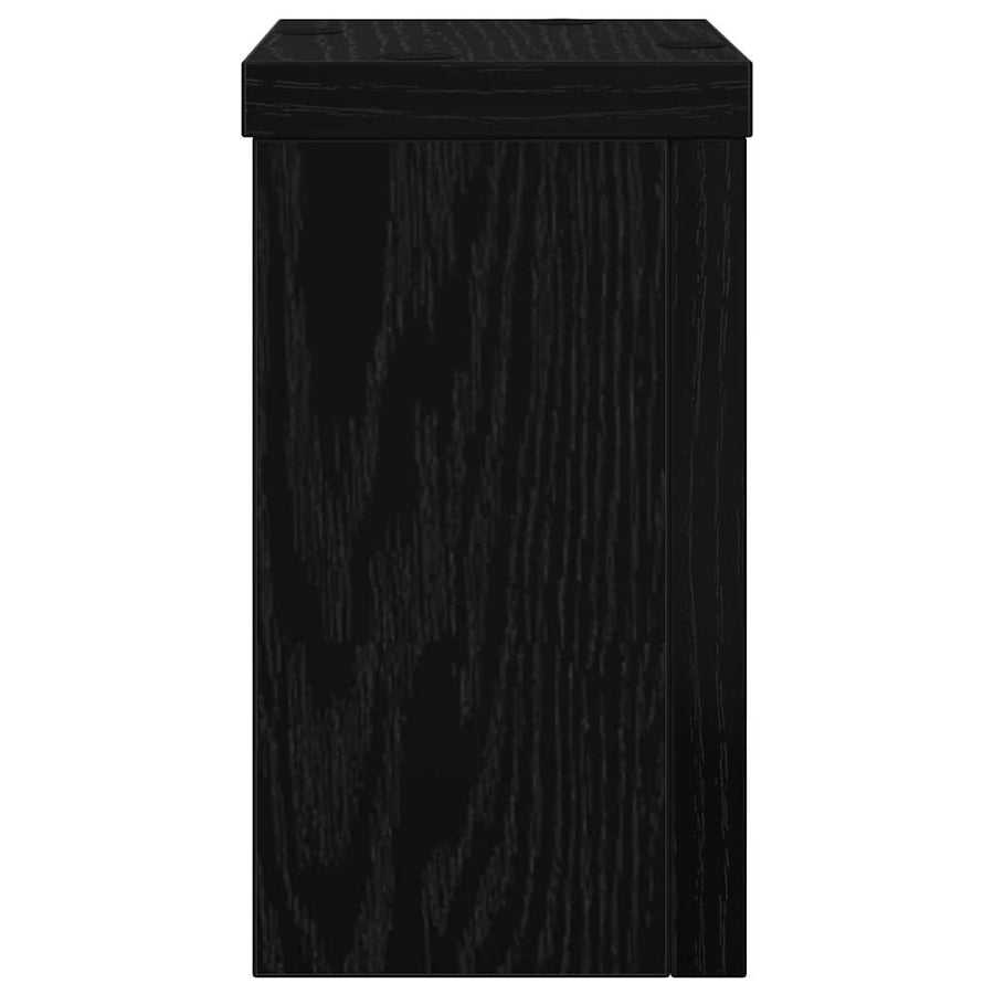 Plantenstandaard 2 pcs Zwart Eiken 10 x 10 x 18 cm Bewerkt hout