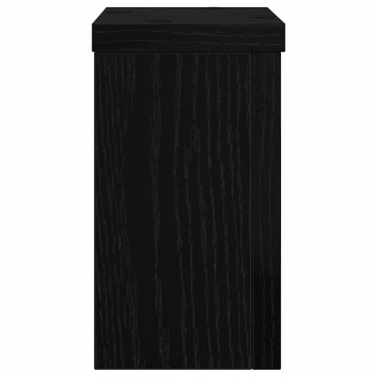 Plantenstandaard 2 pcs Zwart Eiken 10 x 10 x 18 cm Bewerkt hout