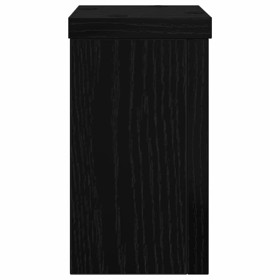 Plantenstandaard 2 pcs Zwart Eiken 10 x 10 x 18 cm Bewerkt hout