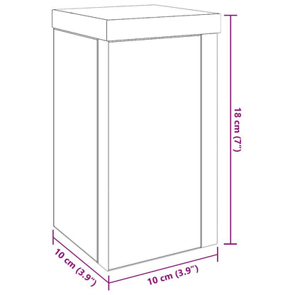 Plantenstandaard 2 pcs Zwart Eiken 10 x 10 x 18 cm Bewerkt hout