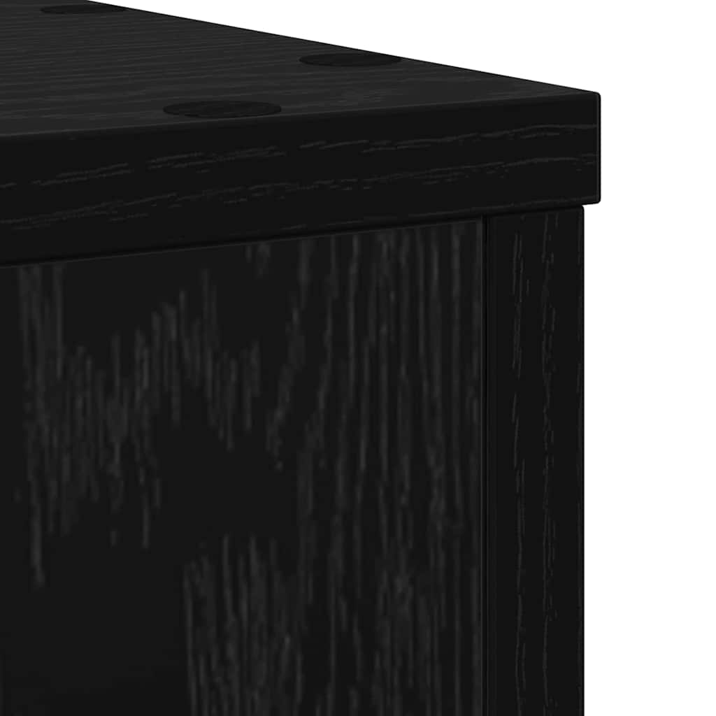 Plantenstandaard 2 pcs Zwart Eiken 20 x 20 x 30 cm Bewerkt hout