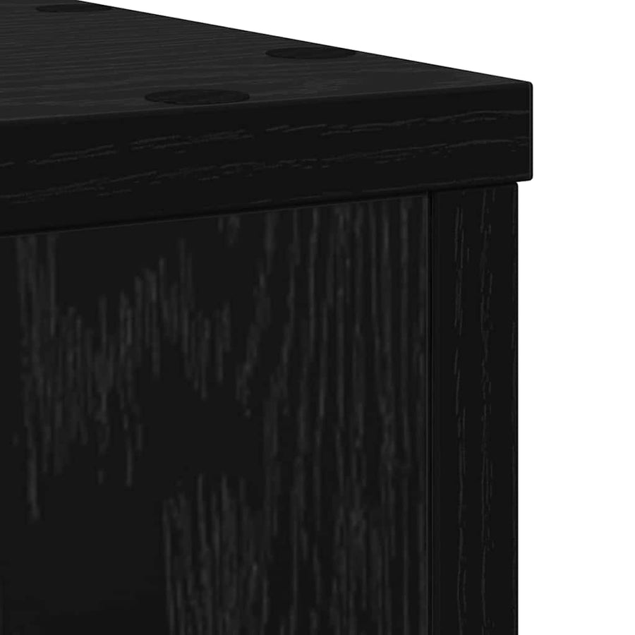 Plantenstandaard 2 pcs Zwart Eiken 20 x 20 x 30 cm Bewerkt hout