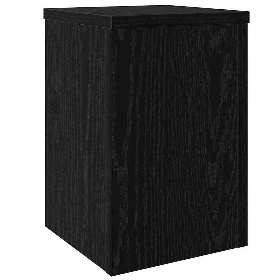 Plantenstandaard 2 pcs Zwart Eiken 20 x 20 x 30 cm Bewerkt hout