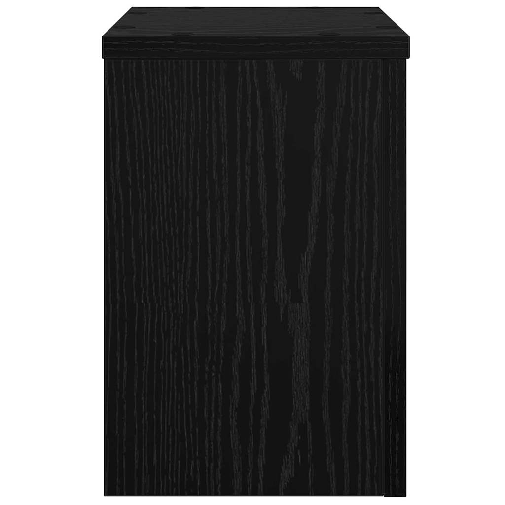 Plantenstandaard 2 pcs Zwart Eiken 20 x 20 x 30 cm Bewerkt hout