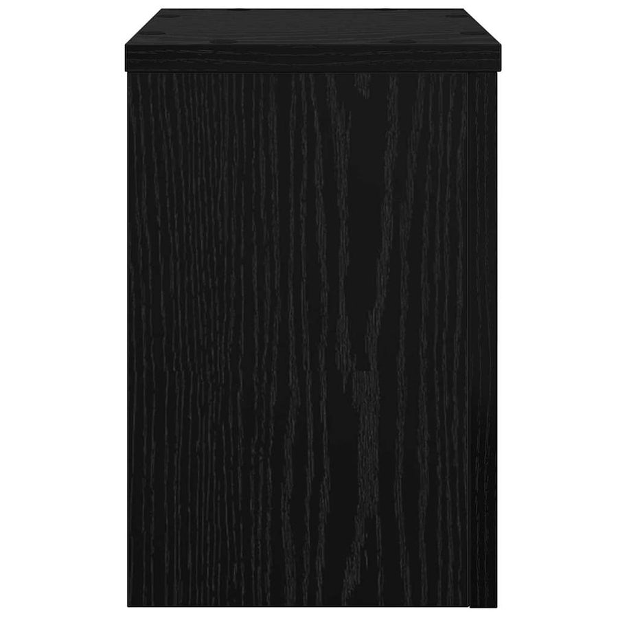 Plantenstandaard 2 pcs Zwart Eiken 20 x 20 x 30 cm Bewerkt hout