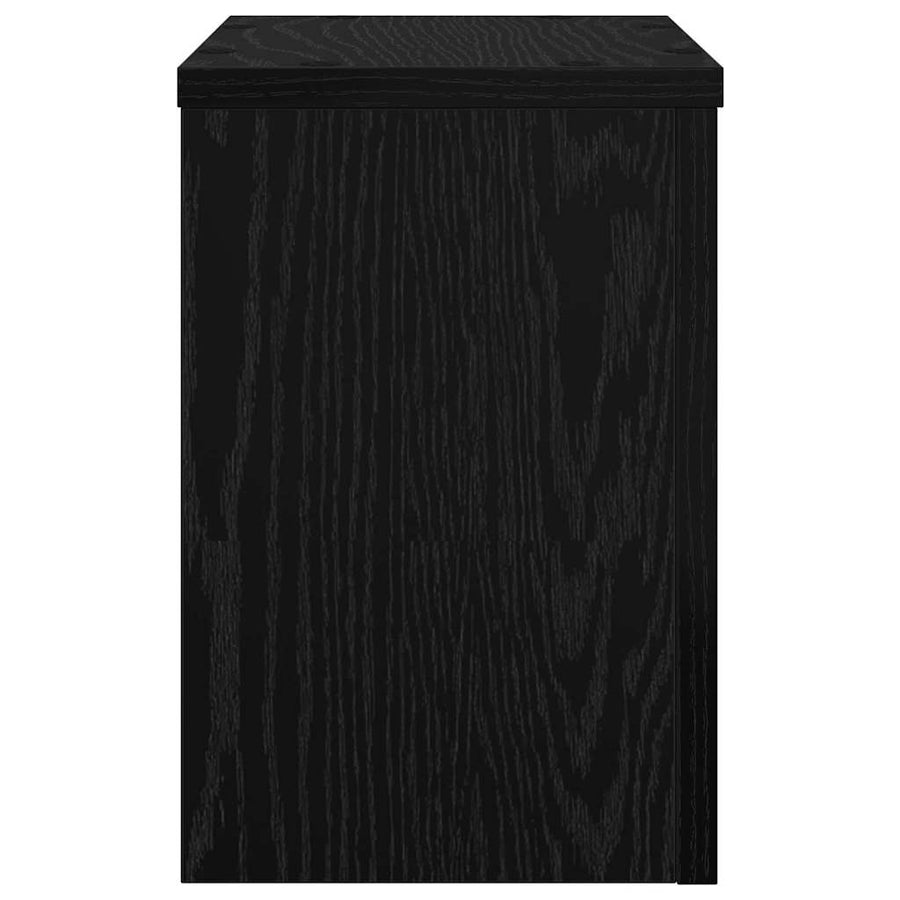 Plantenstandaard 2 pcs Zwart Eiken 20 x 20 x 30 cm Bewerkt hout