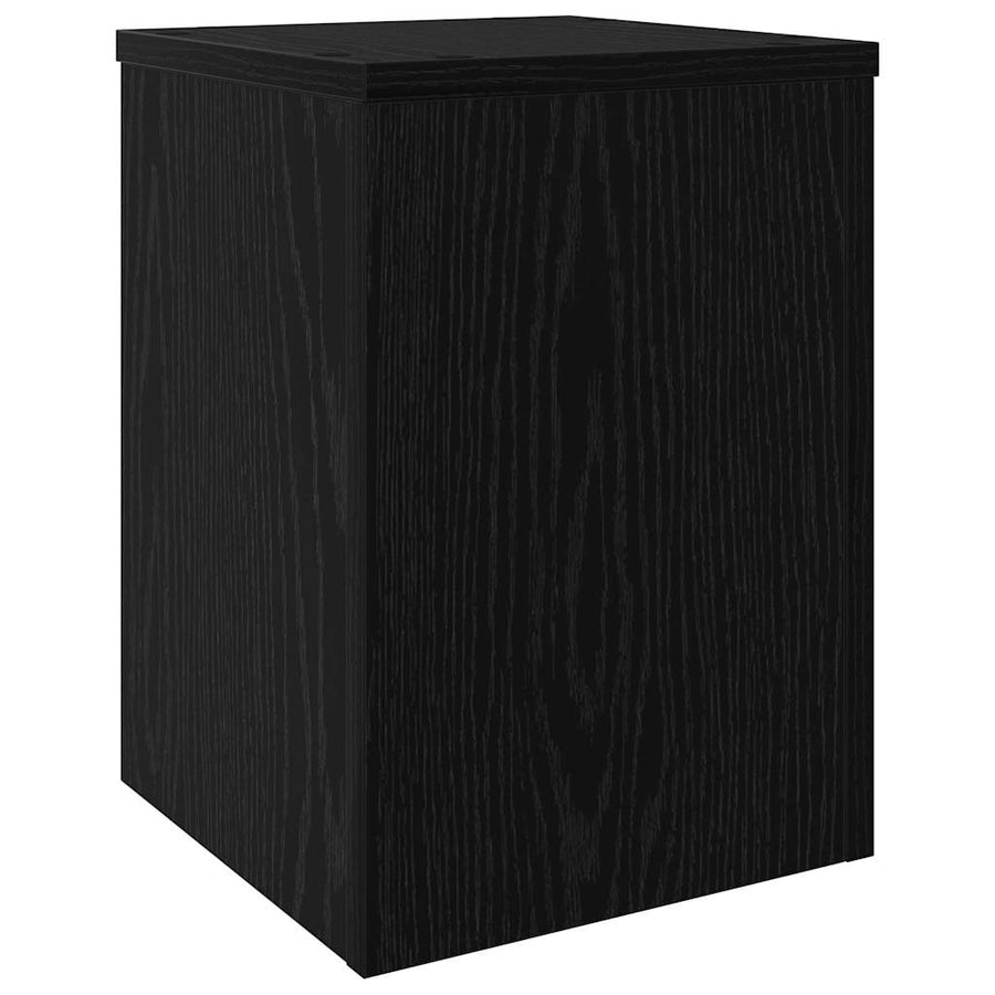 Plantenstandaard 2 pcs Zwart Eiken 25 x 25 x 35 cm Bewerkt hout