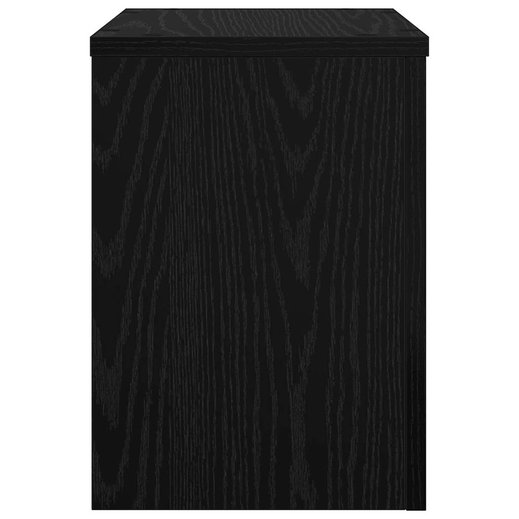Plantenstandaard 2 pcs Zwart Eiken 25 x 25 x 35 cm Bewerkt hout