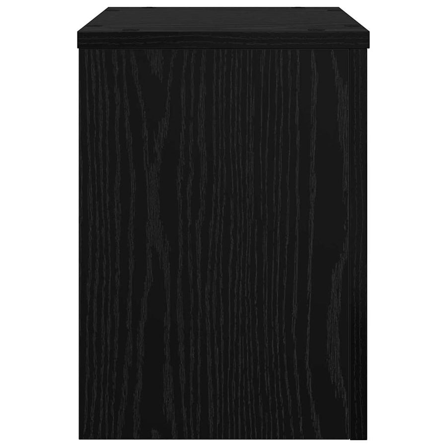 Plantenstandaard 2 pcs Zwart Eiken 25 x 25 x 35 cm Bewerkt hout