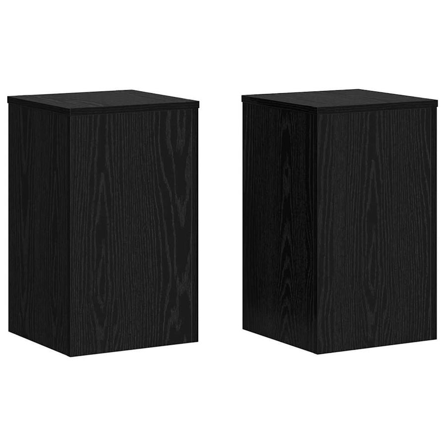Plantenstandaard 2 pcs Zwart Eiken 30 x 30 x 50 cm Bewerkt hout