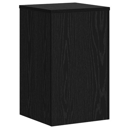 Plantenstandaard 2 pcs Zwart Eiken 30 x 30 x 50 cm Bewerkt hout