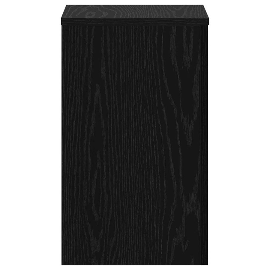Plantenstandaard 2 pcs Zwart Eiken 30 x 30 x 50 cm Bewerkt hout