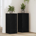 Plantenstandaard set 2 stuks zwart eiken 30x30x70 cm
