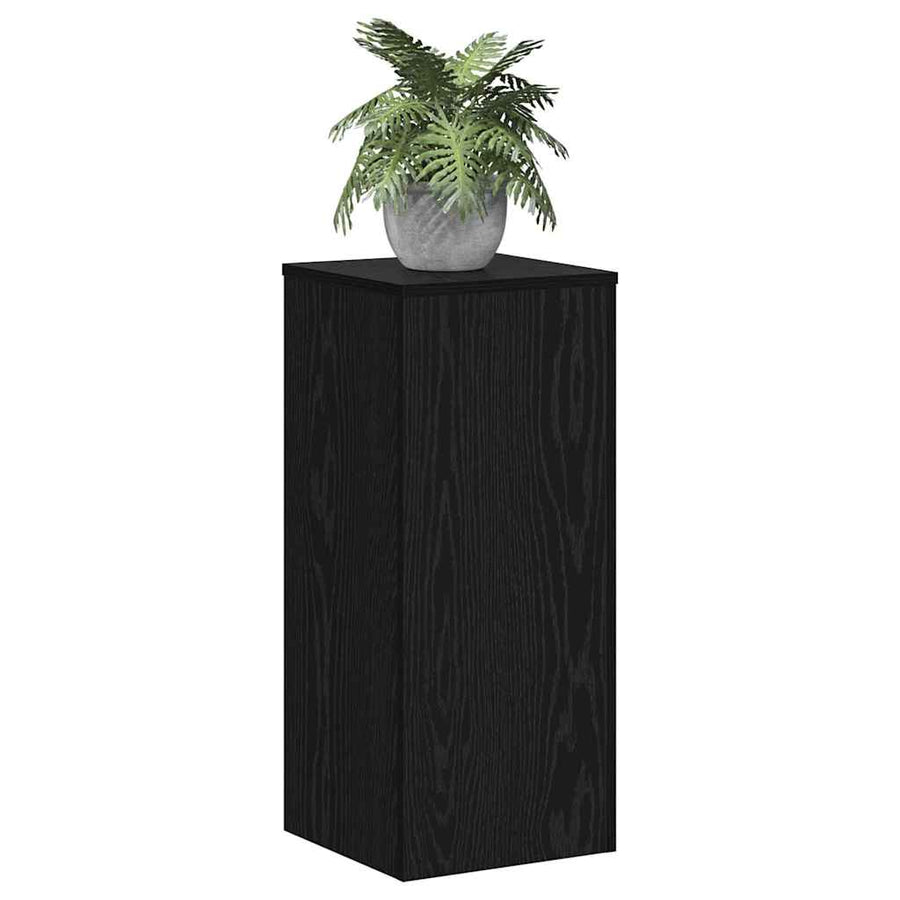 Plantenstandaard 2 pcs Zwart Eiken 30 x 30 x 70 cm Bewerkt hout