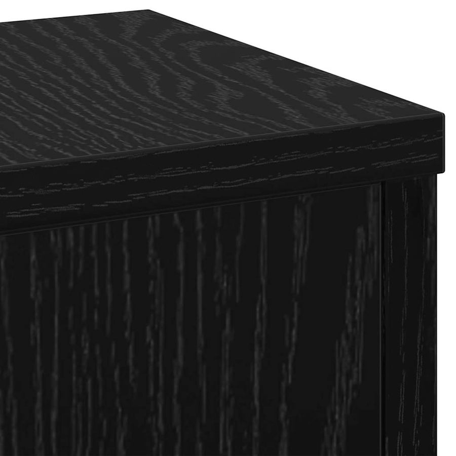 Plantenstandaard 2 pcs Zwart Eiken 17 x 17 x 60 cm Bewerkt hout