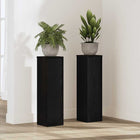 Plantenstandaard 2 stuks zwart eiken 17x17x60 cm