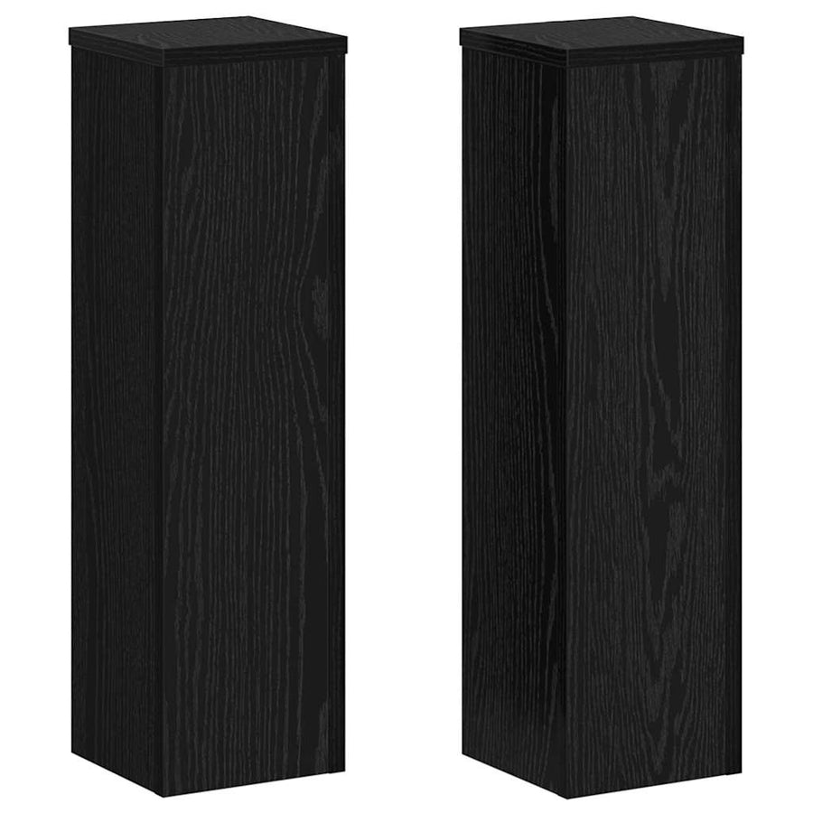 Plantenstandaard 2 pcs Zwart Eiken 17 x 17 x 60 cm Bewerkt hout