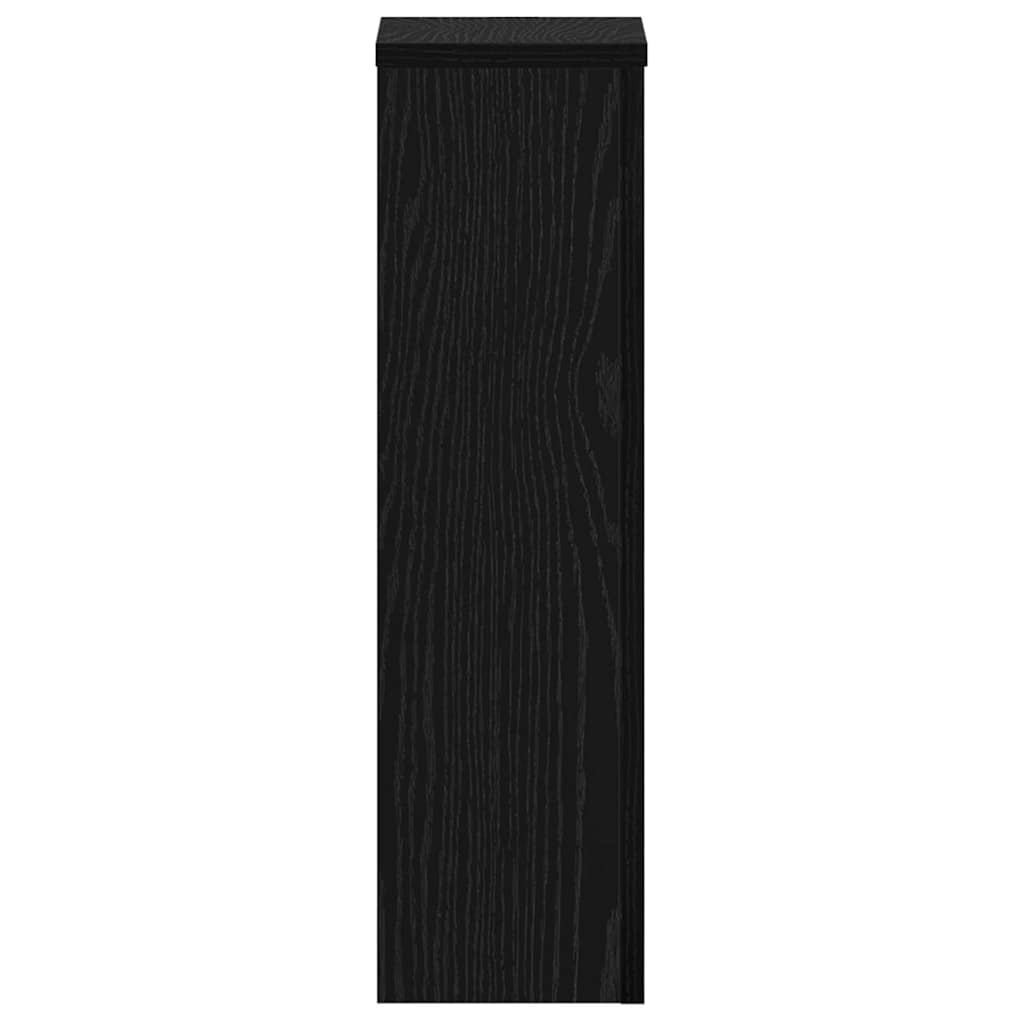 Plantenstandaard 2 pcs Zwart Eiken 17 x 17 x 60 cm Bewerkt hout