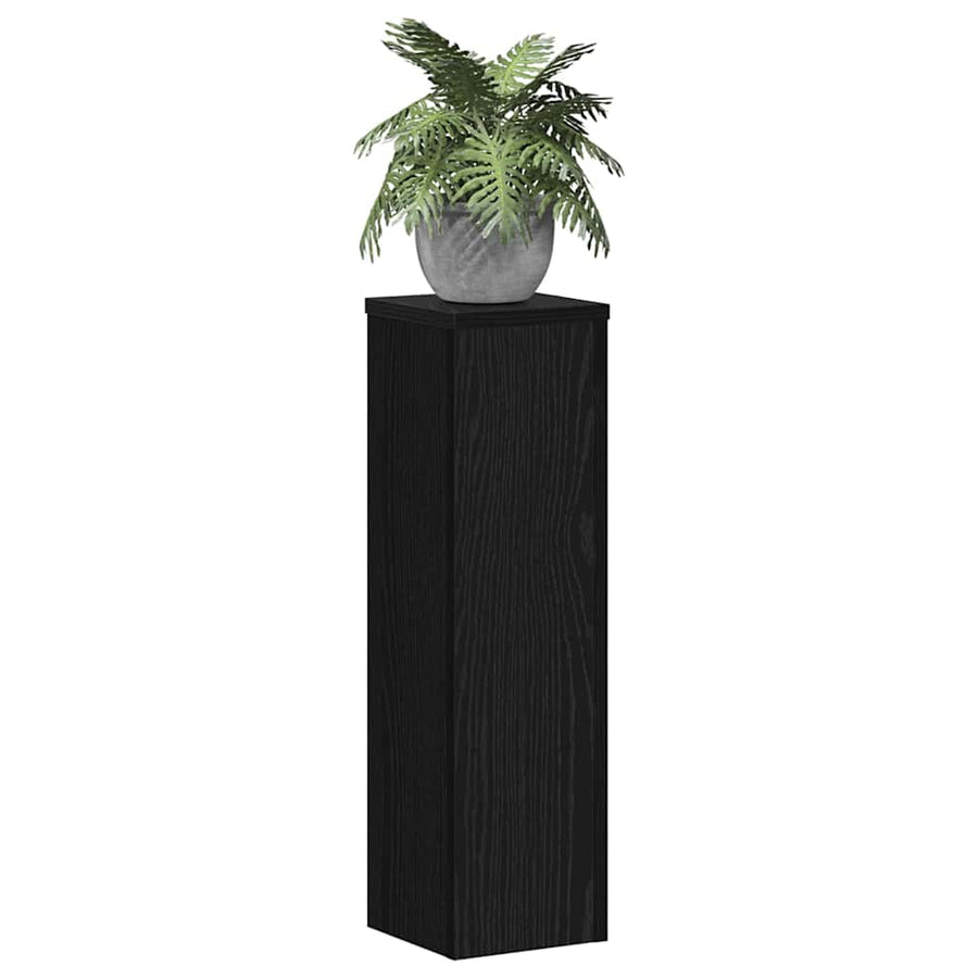 Plantenstandaard 2 pcs Zwart Eiken 17 x 17 x 60 cm Bewerkt hout