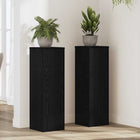 Plantenstandaard 2 stuks zwart eiken 25x25x80 cm