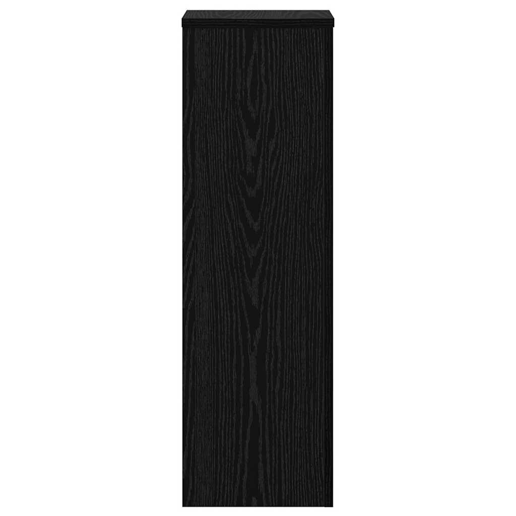 Plantenstandaard 2 pcs Zwart Eiken 25 x 25 x 80 cm Bewerkt hout