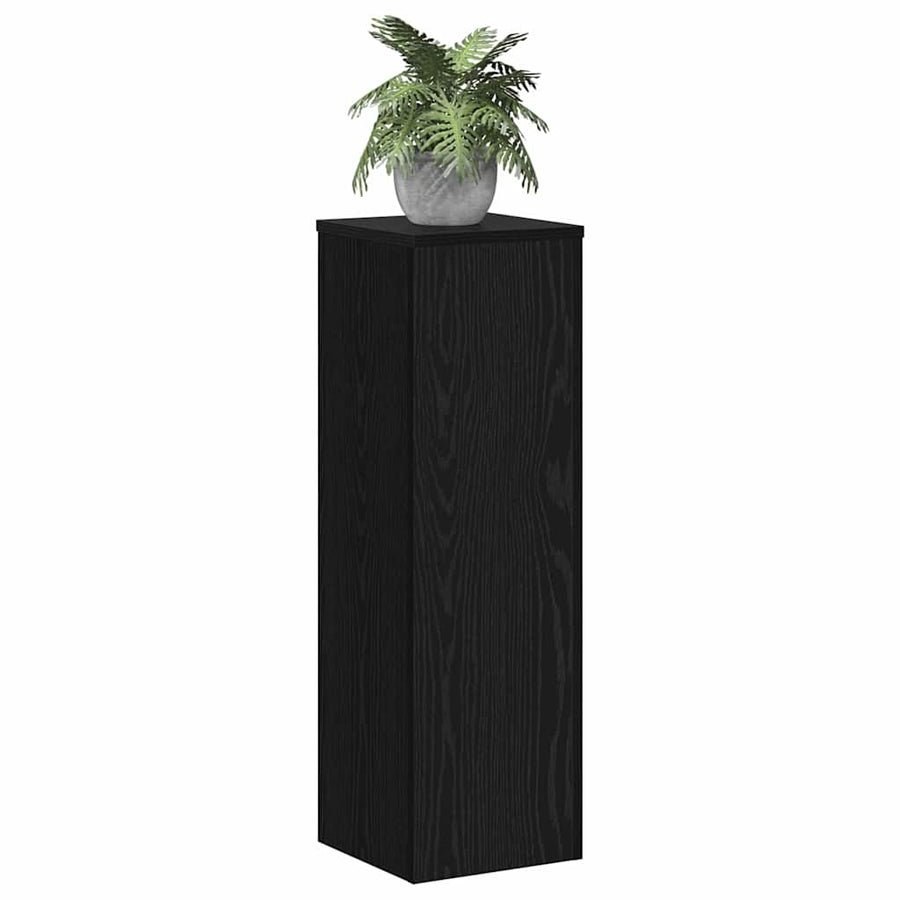 Plantenstandaard 2 pcs Zwart Eiken 25 x 25 x 80 cm Bewerkt hout