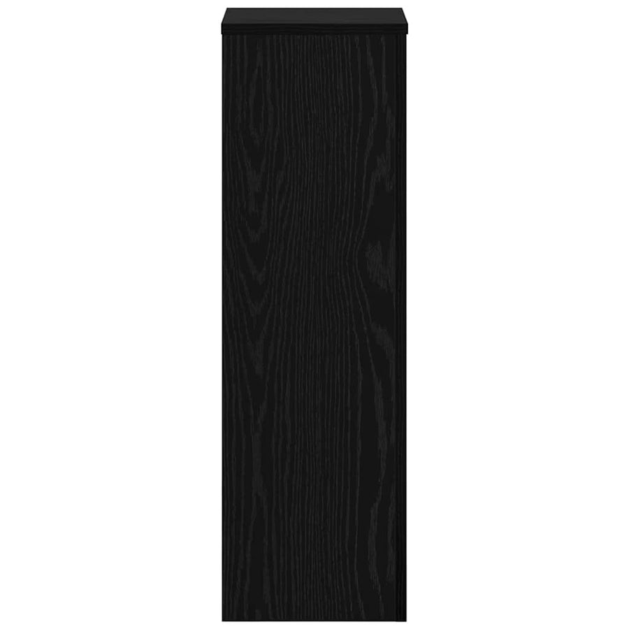 Plantenstandaard 2 pcs Zwart Eiken 25 x 25 x 80 cm Bewerkt hout