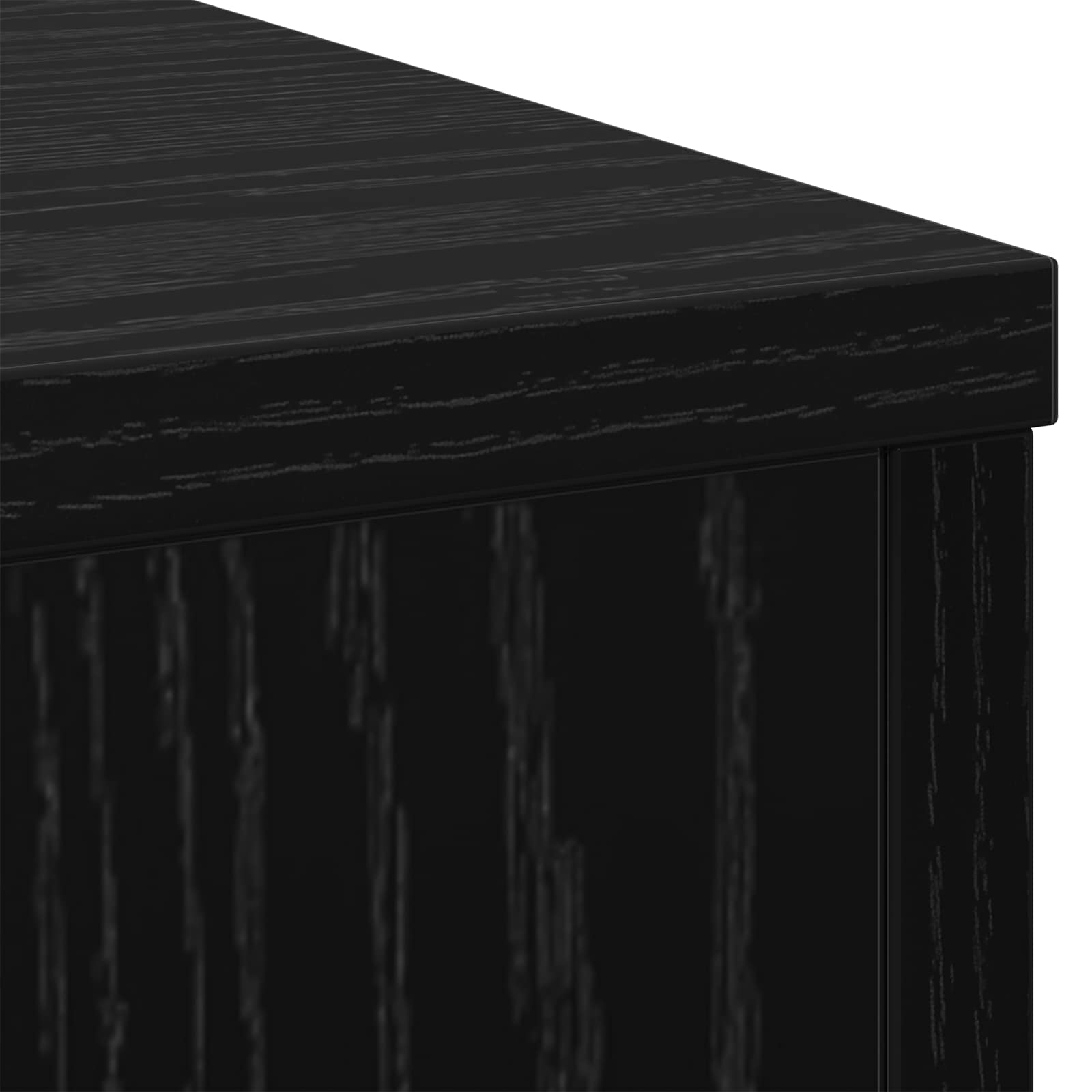Plantenstandaard Zwart Eiken 33 x 33 x 100 cm Bewerkt hout