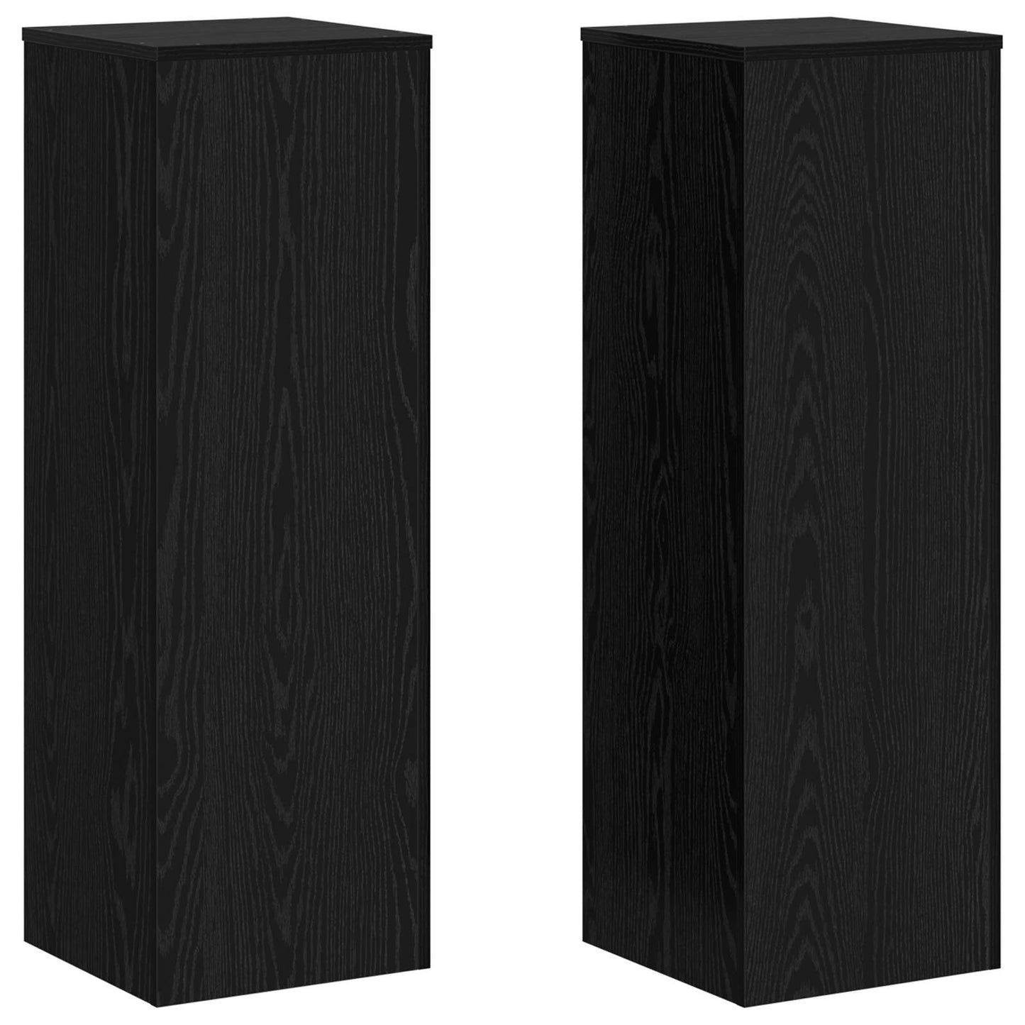 Plantenstandaard Zwart Eiken 33 x 33 x 100 cm Bewerkt hout