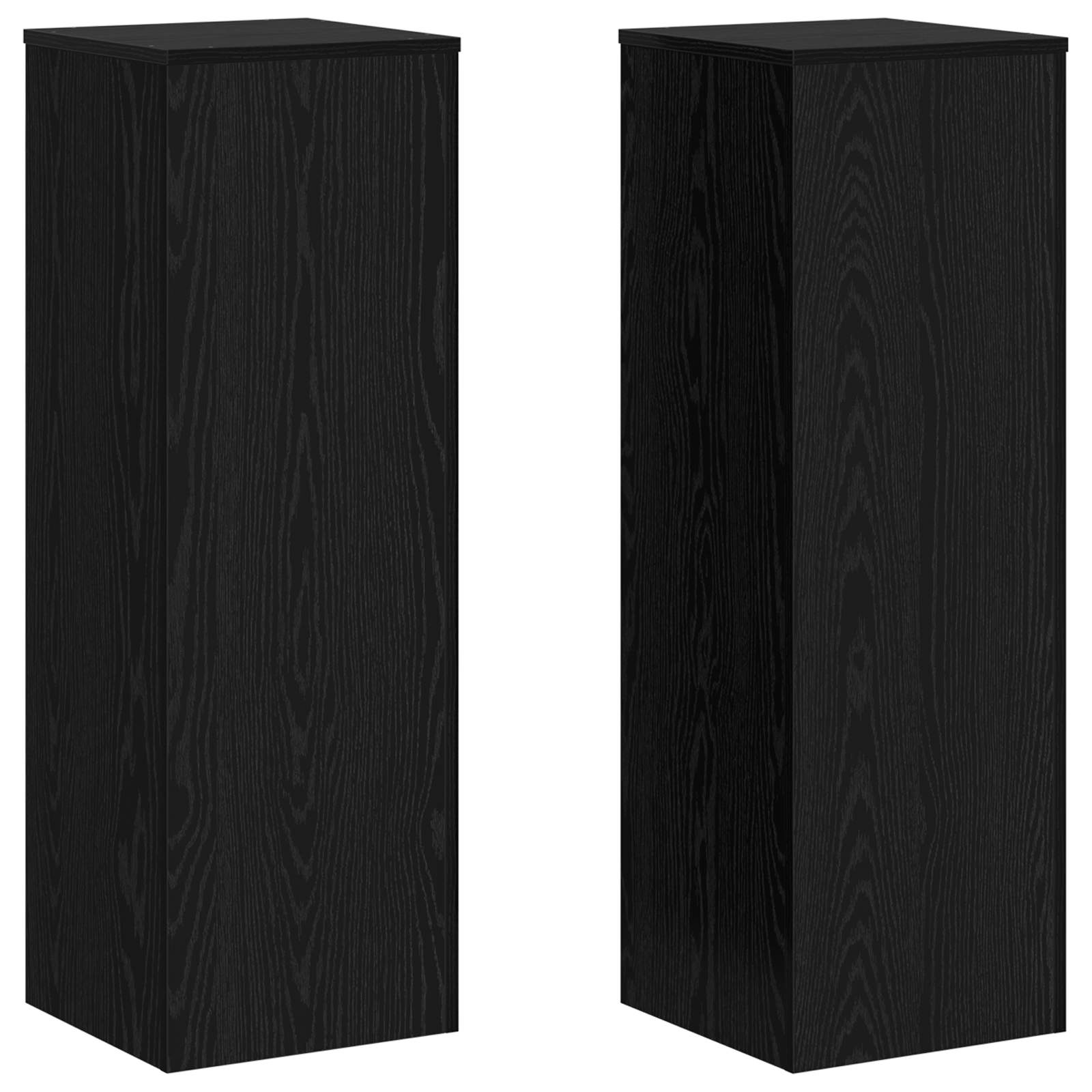 Plantenstandaard Zwart Eiken 33 x 33 x 100 cm Bewerkt hout