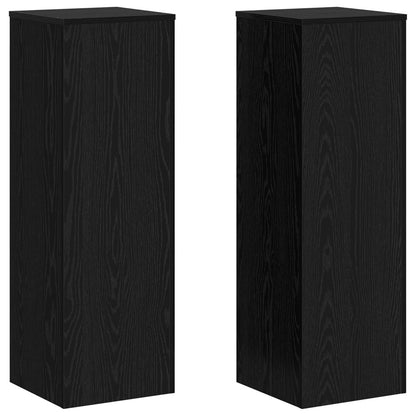 Plantenstandaard Zwart Eiken 33 x 33 x 100 cm Bewerkt hout