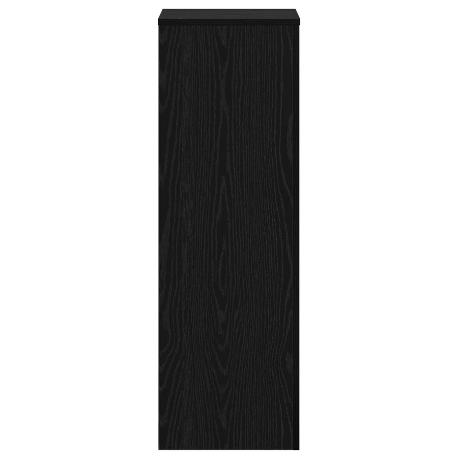 Plantenstandaard Zwart Eiken 33 x 33 x 100 cm Bewerkt hout