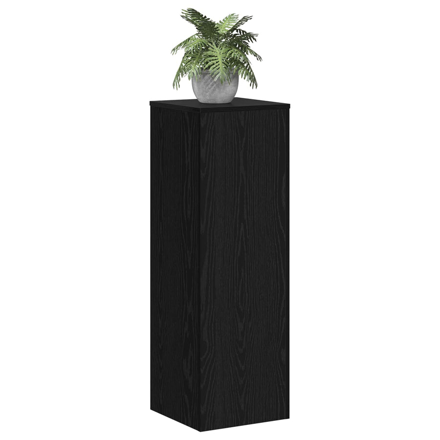 Plantenstandaard Zwart Eiken 33 x 33 x 100 cm Bewerkt hout