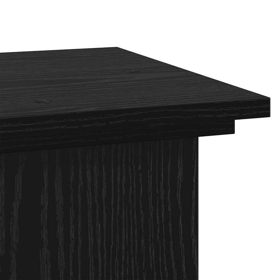 Plantenstandaard Zwart Eiken 33 x 33 x 60 cm Bewerkt hout
