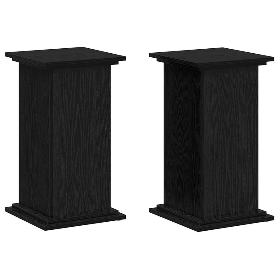 Plantenstandaard Zwart Eiken 33 x 33 x 60 cm Bewerkt hout