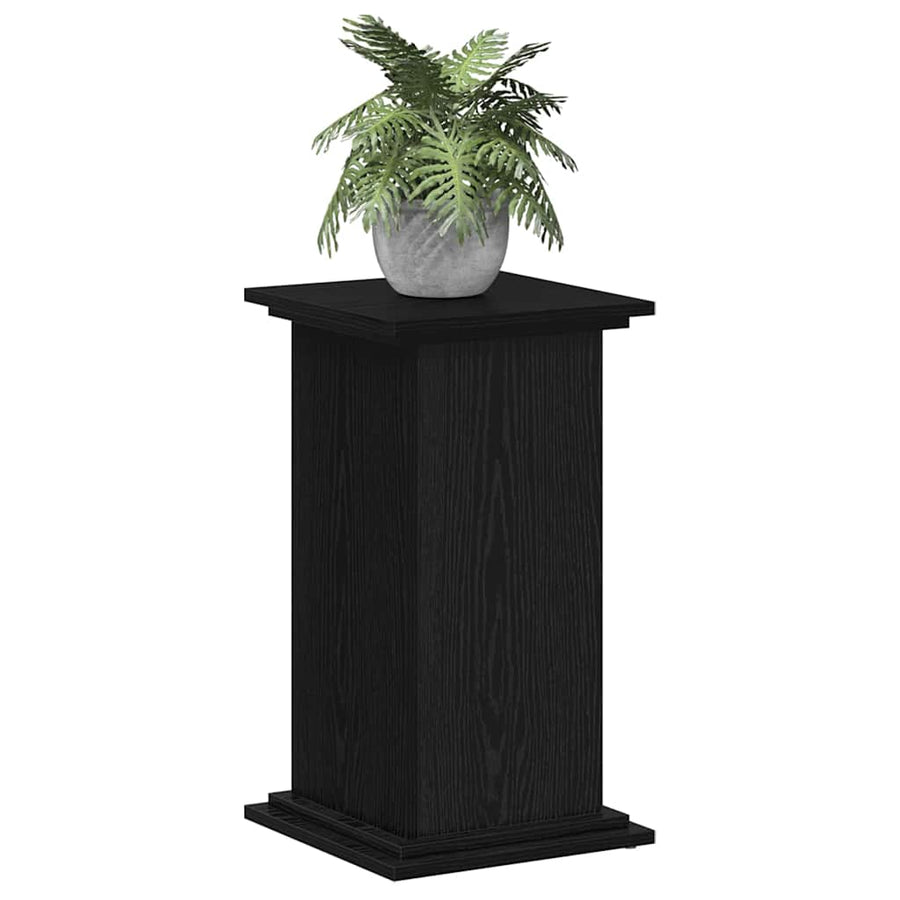Plantenstandaard Zwart Eiken 33 x 33 x 60 cm Bewerkt hout