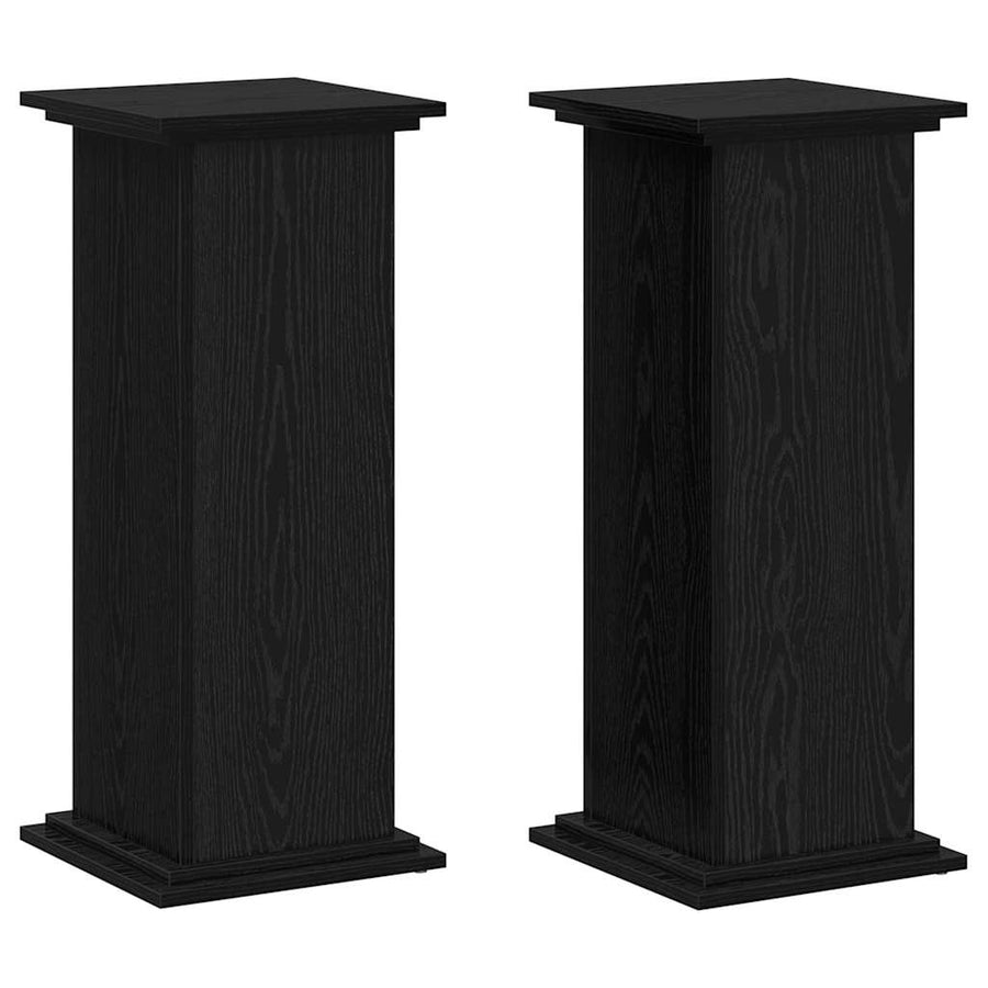 Plantenstandaard Zwart Eiken 33 x 33 x 80 cm Bewerkt hout