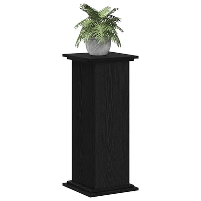 Plantenstandaard Zwart Eiken 33 x 33 x 80 cm Bewerkt hout
