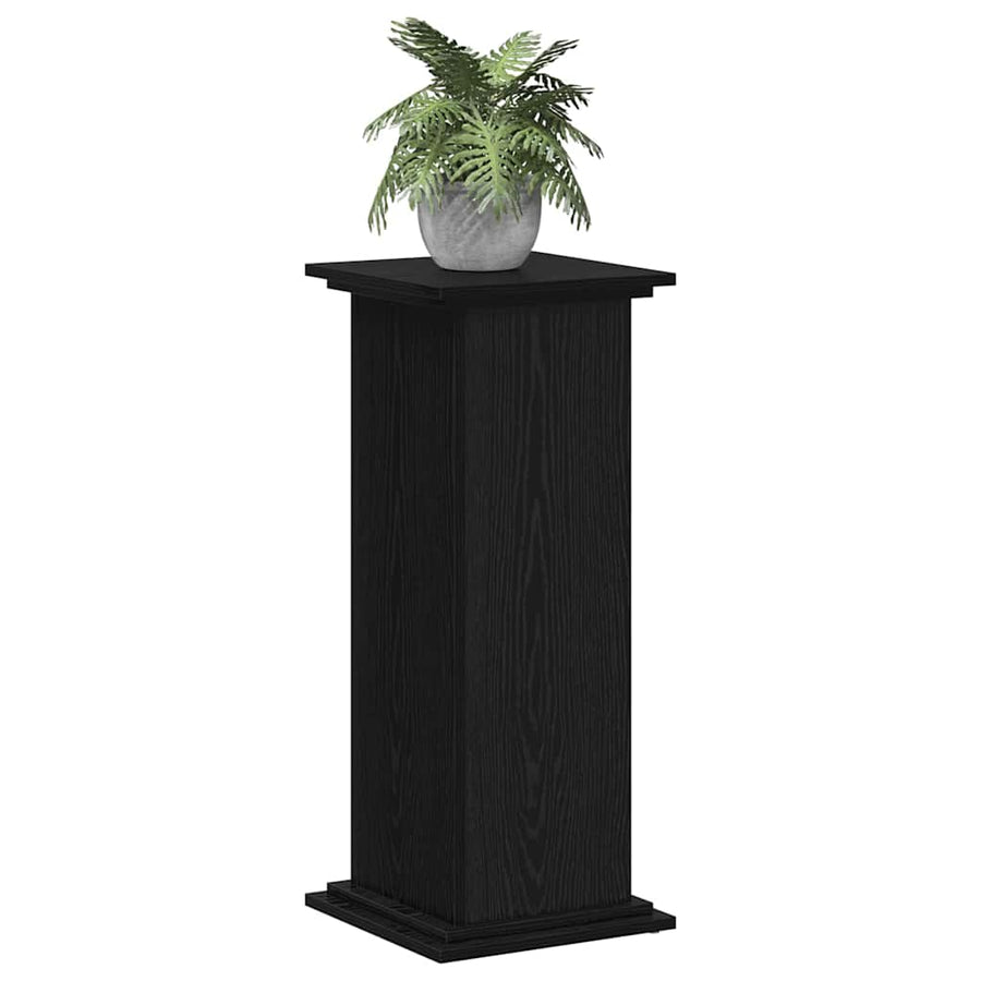 Plantenstandaard Zwart Eiken 33 x 33 x 80 cm Bewerkt hout