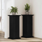 Plantenstandaard 33x33x100 cm zwart eiken bewerkt hout